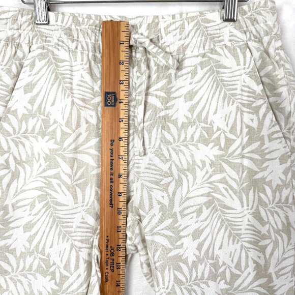 Gap Easy Pant Linen Blend Palm Tropical Elastic Waist Cropped Pants Womens S - Picture 6 of 11